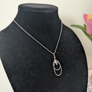 Silver Multi-Loop Pendant Necklace - Unbranded